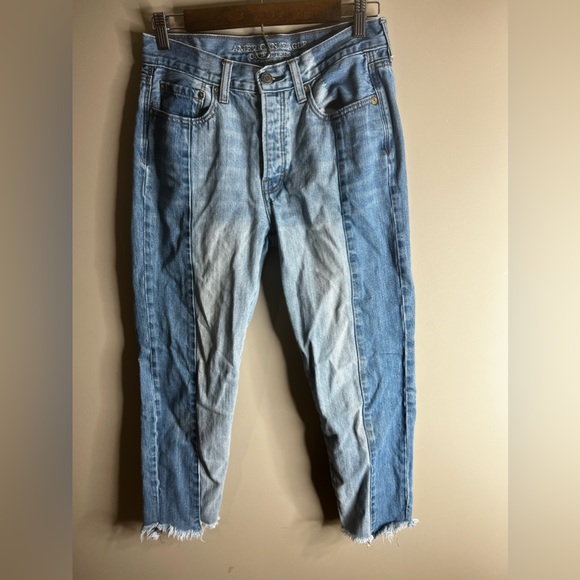 American Eagle vintage high rise two toned jeans size 6 - Picture 3 of 6